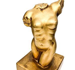 Elegant Gold Ceramic Woman’s Bust